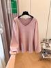 Plus Size V-Neck Sports T-Shirt: Autumn/Winter Fleece Top for Women