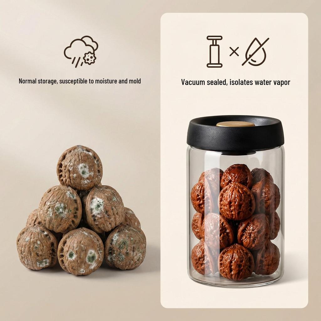 Vacuum-Sealed Coffee Bean Glass Jar: Moisture-Proof Kitchen Storage