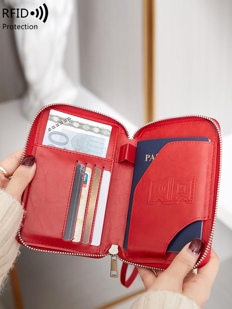 Clips de pașaport RFID minimalist și la modă + etichetă de bagaj din piele PU 2 bucăți/set potrivit pentru bărbați și femei accesorii de călătorie