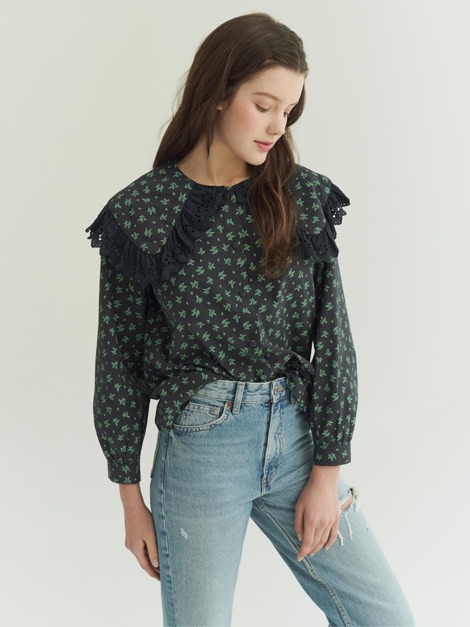 Royal Decaside Royal Frill Blouse Navy Free