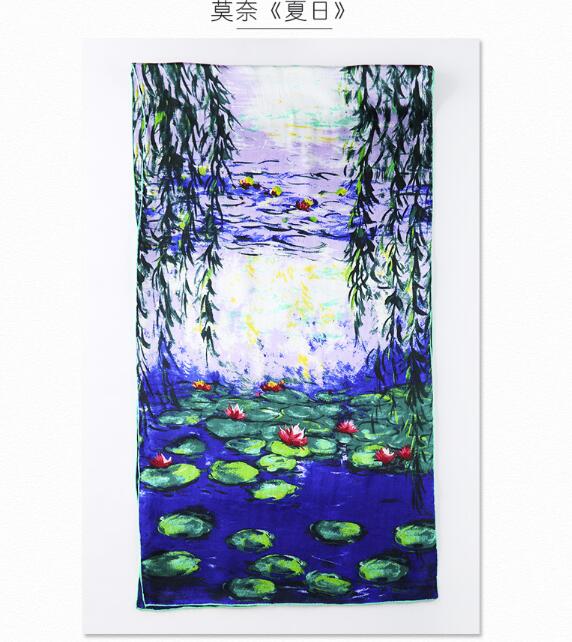 100% Silk Scarf For Women Long Print Luxury Natural Silk Shawls Wraps Floral Printed Ladies Neckscarf Pure Real Silk Scarves