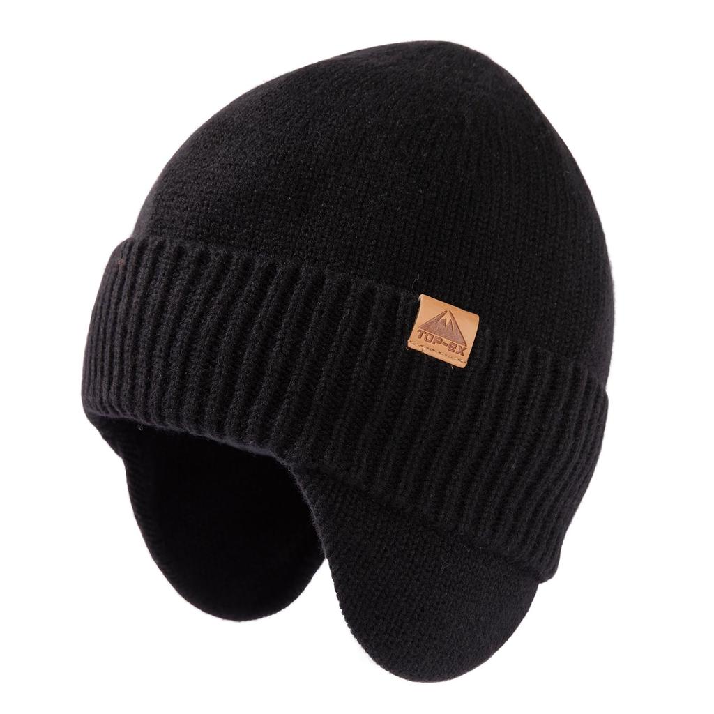 Large Size Knit Hat with Merino Wool Knit Ski Snowboard Makes Face Look Keeps You [TOP-EX] Men's Earmuffs, Hat, Cap, Hat, Hat, Smaller, Warm, Autumn,