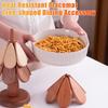 Heat Resistant Placemat Elegant Walnut Wooden Trivets for Hot Dishes Teapots Christmas Tree Potholder Set Foldable for Dining