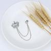 1Pcs Temperament Chain Brooch Crown Rhinestone Lapel  For Women Dress Mens Shirt Suit Set