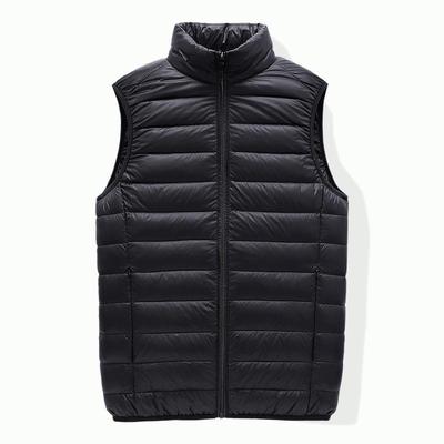 Men's Lightweight Winter Down Vest: Fashionable Stand-up Collar, Sleeveless, Warm Top