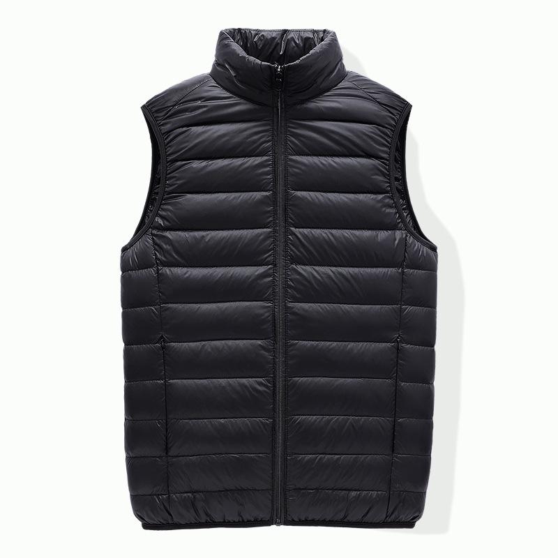 Men's Lightweight Winter Down Vest: Fashionable Stand-up Collar, Sleeveless, Warm Top