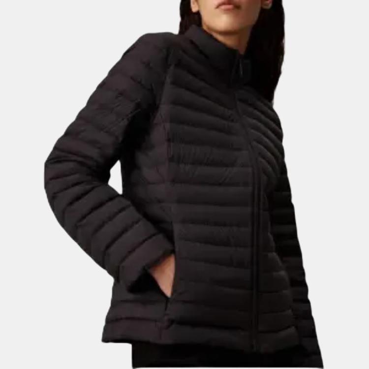 Calvin Klein Stand Collar Zipper Side Pocket Blended Jacket Women jackets Black K20K207285-BEH