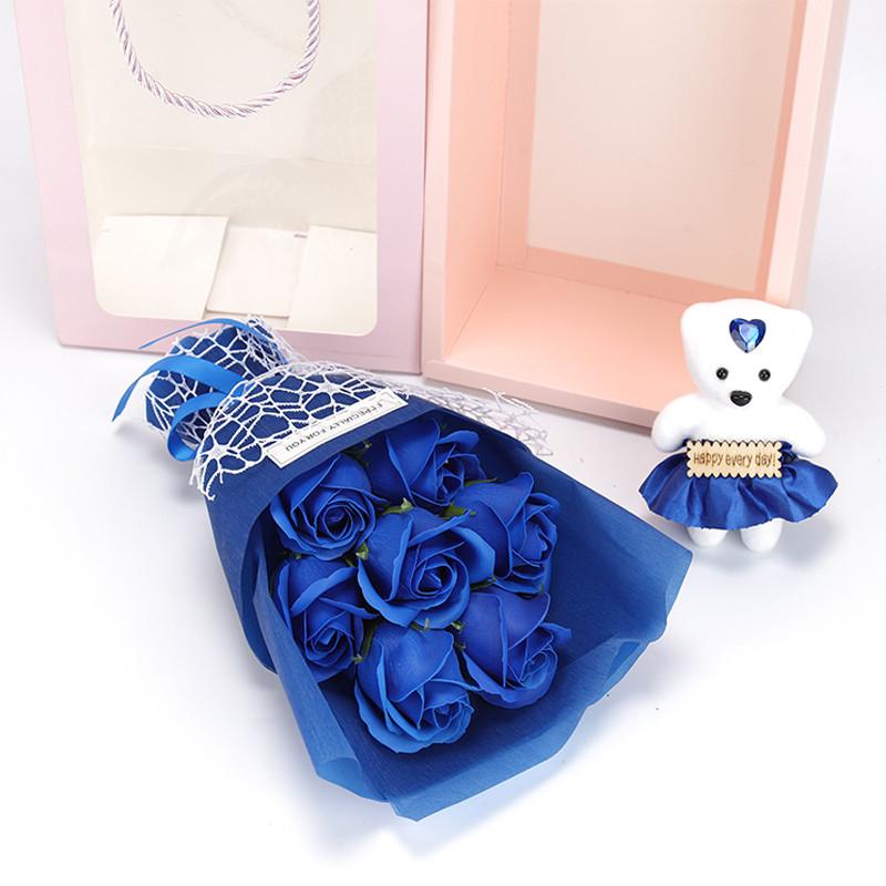 Artificial Rose Flower Leaf Bridal Bouquet Wedding Home Decoration