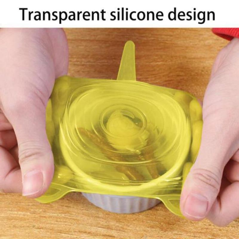6Pcs Silicone Food Covers Bowl Lids Kitchen Gadgets Strong Stability Dust-proof Fresh-keeping Food Grade Multifunction Flexible