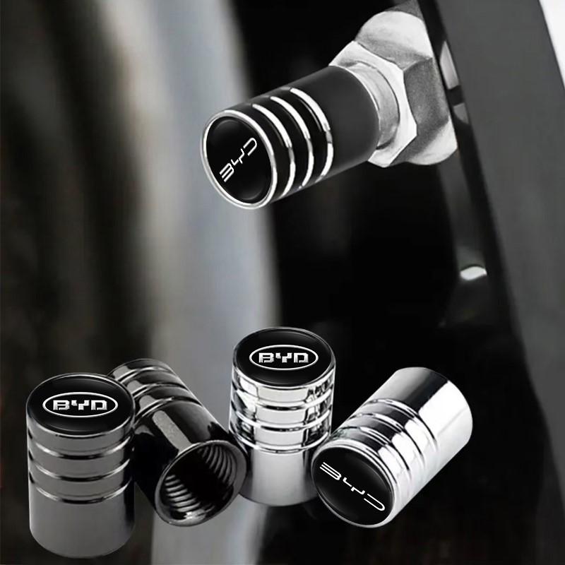 For BYD ATTO 3 Song Plus Tang Han TAN Seal Dolphin Mini Seagull Shark King Car Wheel Tire Air Valve Caps Stem Cover With Brand