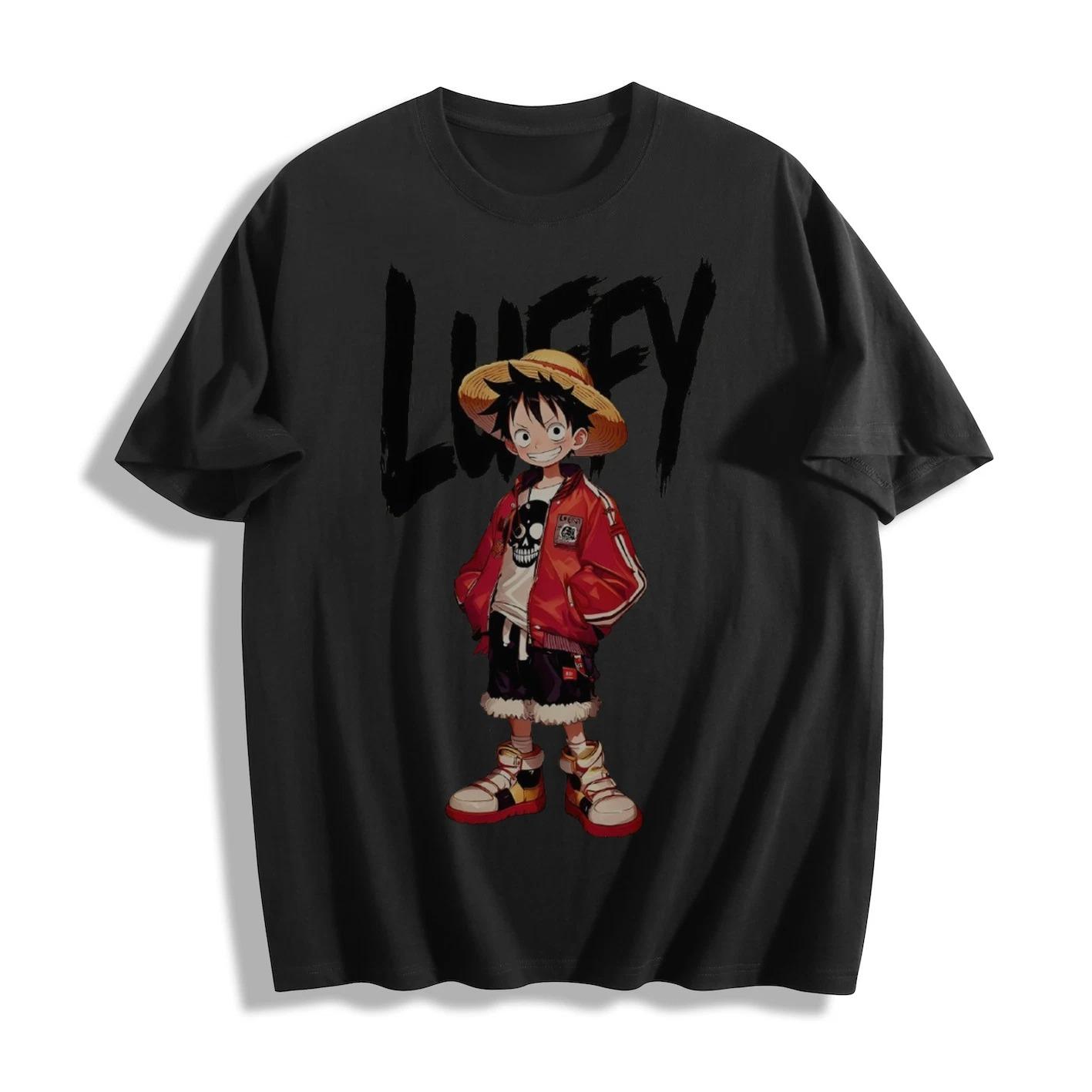 Summer Hot Selling Gender Neural One Piece Luffy Graphic Tshirt Unisexs Round Neck Short Sleeved Shirt S