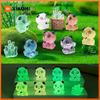 7/14/21Pcs Luminous Mini Resin Panda Figurines Glow In The Dark Panda Animal Miniature for Landscape Garden Home Decor