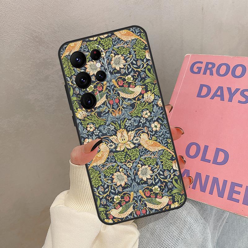 William Morris Case For Samsung Galaxy S23 Ultra S22 Plus S21 Ultra S20 FE S9 S10 Note 10 20 Ultra Cover