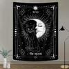 Tarot Der Mond Katze Wandteppich Schwarz Gotisch Himmlisch Hexenhaft Wandbehang Ästhetische Dekoration für Schlafzimmer