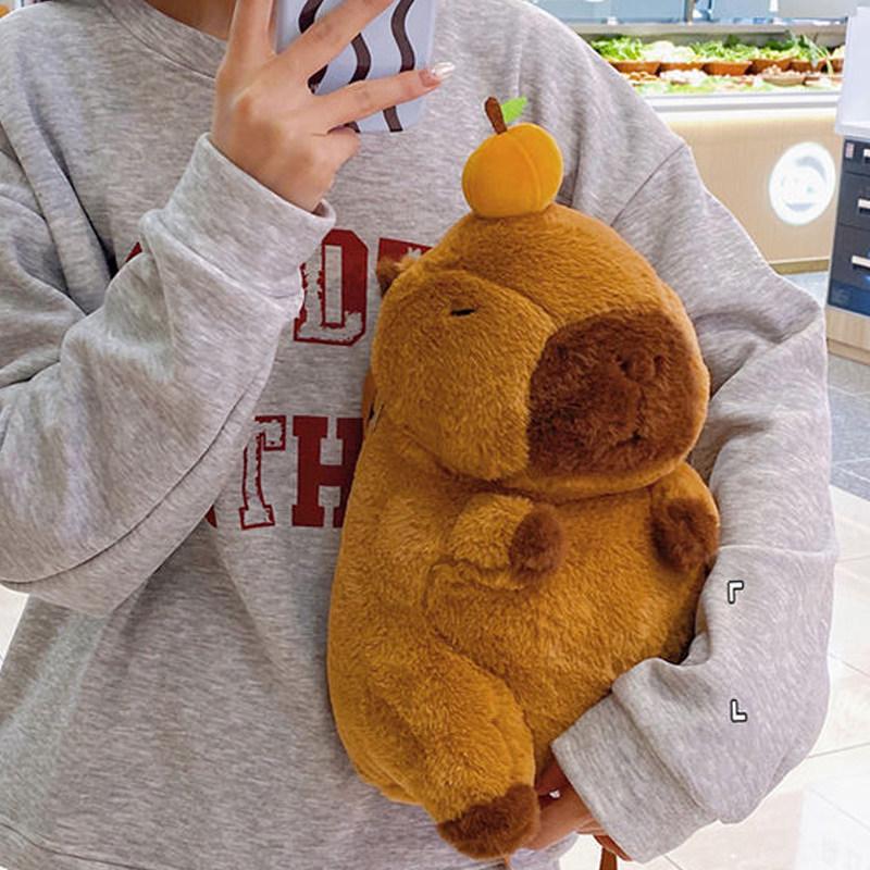 Süßer Capybara Doppel-Schulterrucksack für Damen - Große Kapazität, Entzückend Hässlicher Cartoon-Stil für Studenten