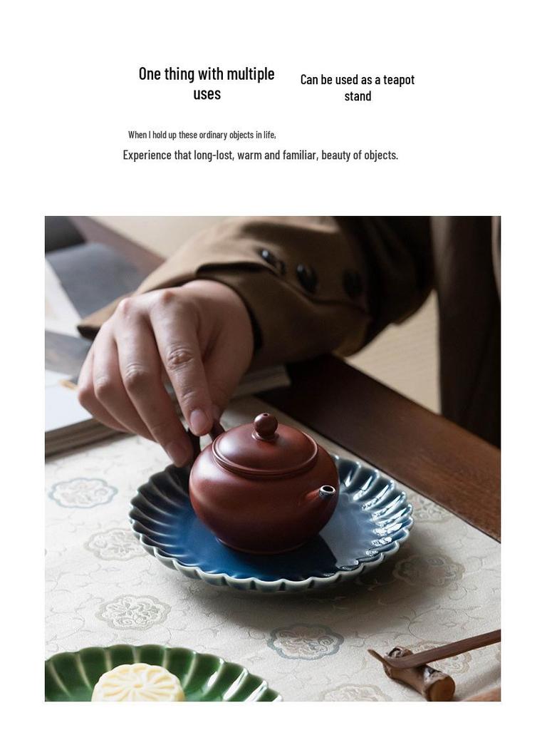 Exquisite Chinese Round Dessert Plate - Perfect for Snacks, Tea, Fruit, or Cakes