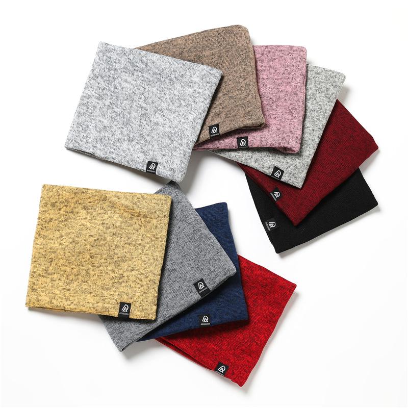 Unisex Fleece-Lined Knitted Snood: Warm Winter Neck Scarf With High-Neck Woolen Design In Versatile Korean Style
