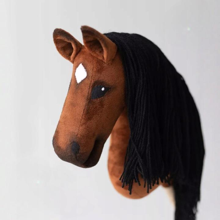 Cavallo a bastone A4 Cavallo a bastone Testa di cavallo a bastone con criniera Marrone + Pettine [M-Hobbyhorse405]
