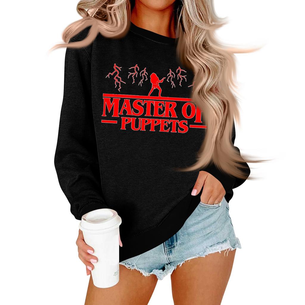 Women's And Men's Unisex Fashion Casual Long-sleeved Loose Printed Round Neck Pullover Hoodie Sweatshirt