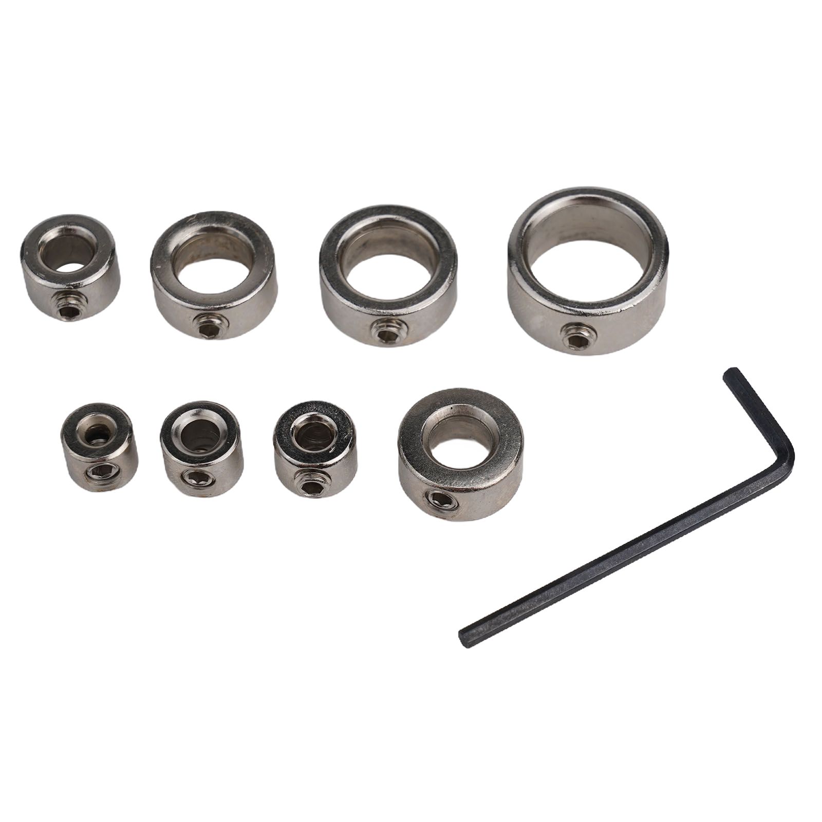 

8pcs Depth Stop Collars 3mm-16mm Woodworking Drilling Bit Depth Stop Collars Ring Positioner With Wrench Drill Bit Locator Tool