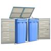 VidaXL Shelter for Two Bins, Bin Cover with Lid, Outdoor Garden Bin Storage Box, 149567