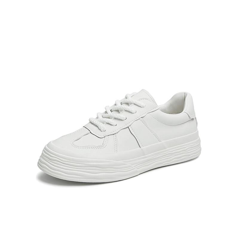 TaTa JX8804 Women's Fashion Platform White Sneakers