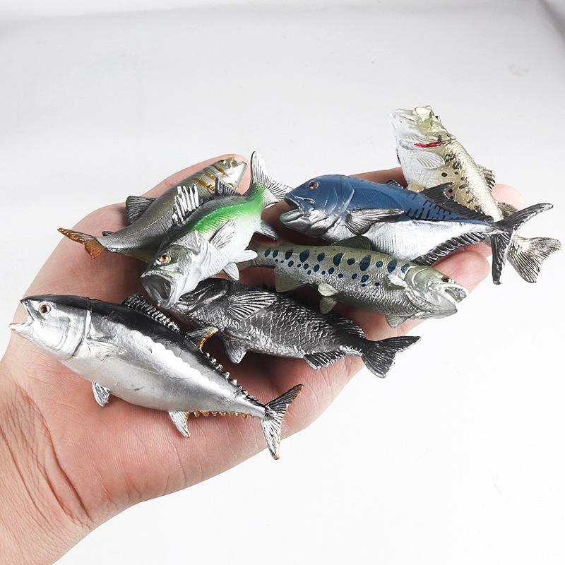 Marine Animal Fish Model Toy: Salmon, Largemouth Bass & Tuna for Aquarium Decoration