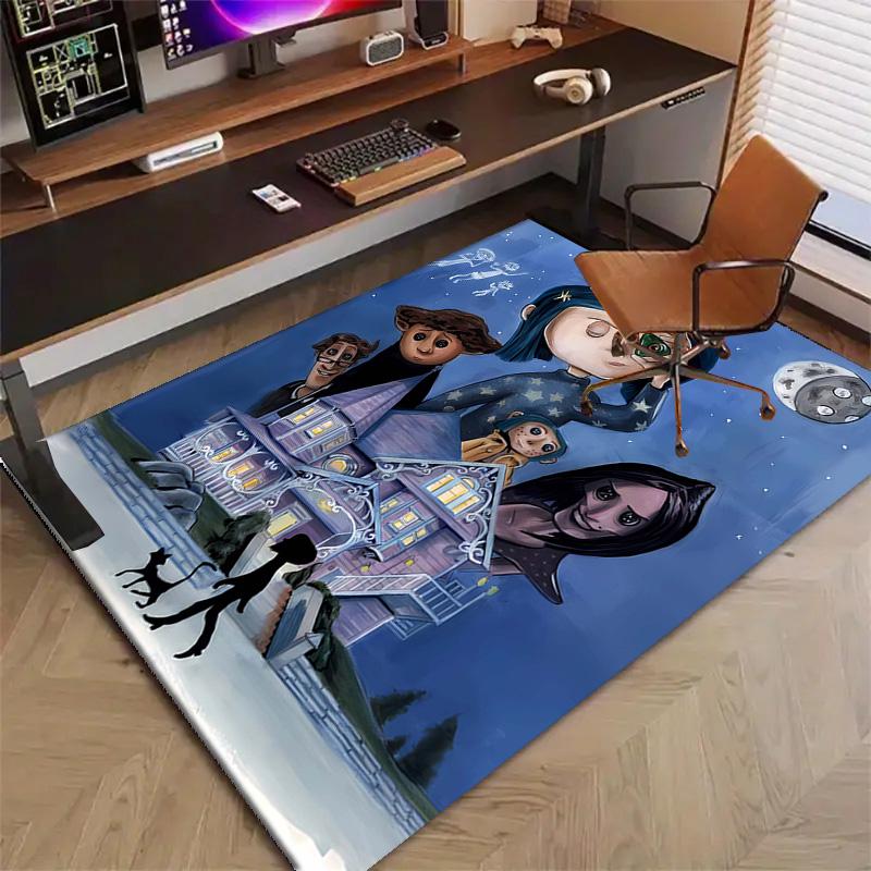 1pc Coraline (5) Design Printed Area Rug Carpet for Bedroom Living Room Home Decor Rugs Mat Non Slip Mat Rug for Bedside