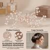 Baroque Metal Leaves Bridal Pearls Hair Comb Elegant Wedding Hairstyle Ornament for Bride Wedding Ceremony Banquet Formal Party