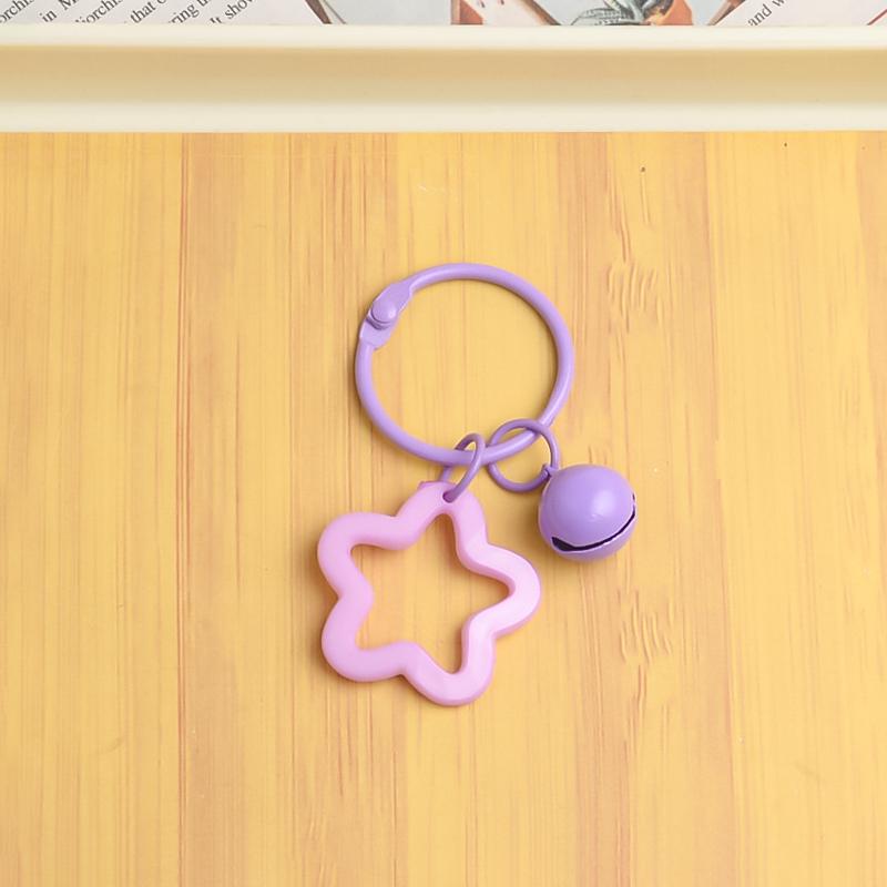 Frauen Mädchen Schlüsselanhänger Ringe Halter Glocke Fünfzackiger Stern Taschenanhänger Acryl Geschenkzubehör