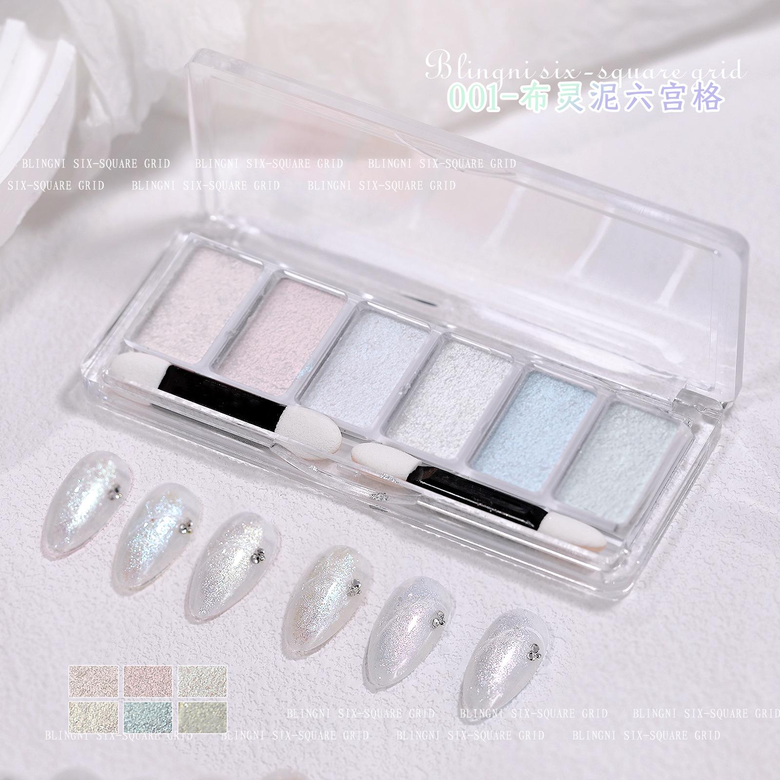 

6 Сетки Разноцветный Лазерный Глиттер Пауэр для Ногтей Блестки Однотонный Ноготь Голографическая Пудра Майард Зеркальная Хромированная Пудра для Ногтей Пигмент