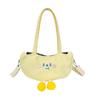 Soft Girl Canvas Crossbody Bag With Embroidered Design And Inner Pocket For Students