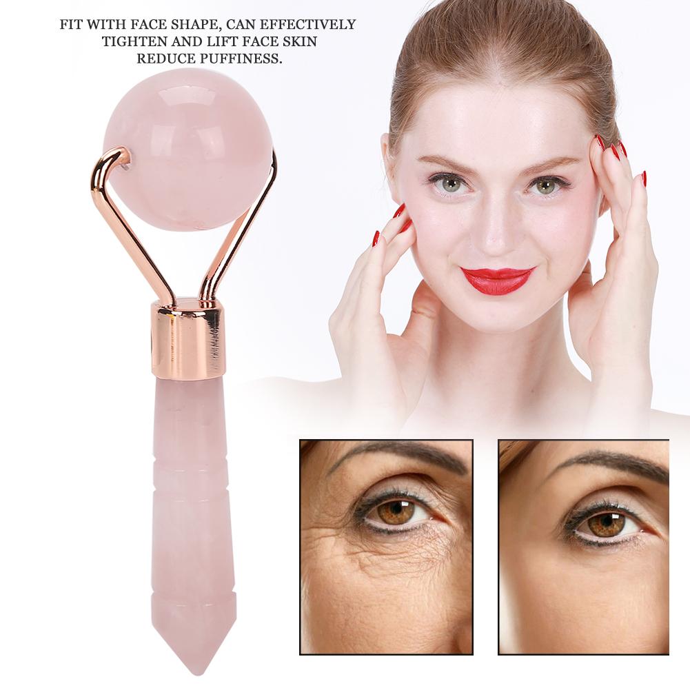 Rose Quartz Face Roller Massager Skin Tightening Lifting AntiWrinkle Facial Massager
