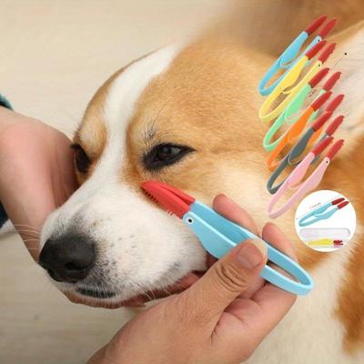 Pettine per occhi per animali domestici Spazzola per macchie di lacrime Spazzola per occhi per animali domestici Spazzola per occhi di gatto portatile Spazzola per la pulizia riutilizzabile con fibbia