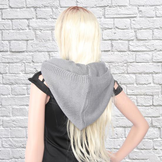 Hooded Scarf Thick Warm Woolen Women Hooded Scarf for Winter