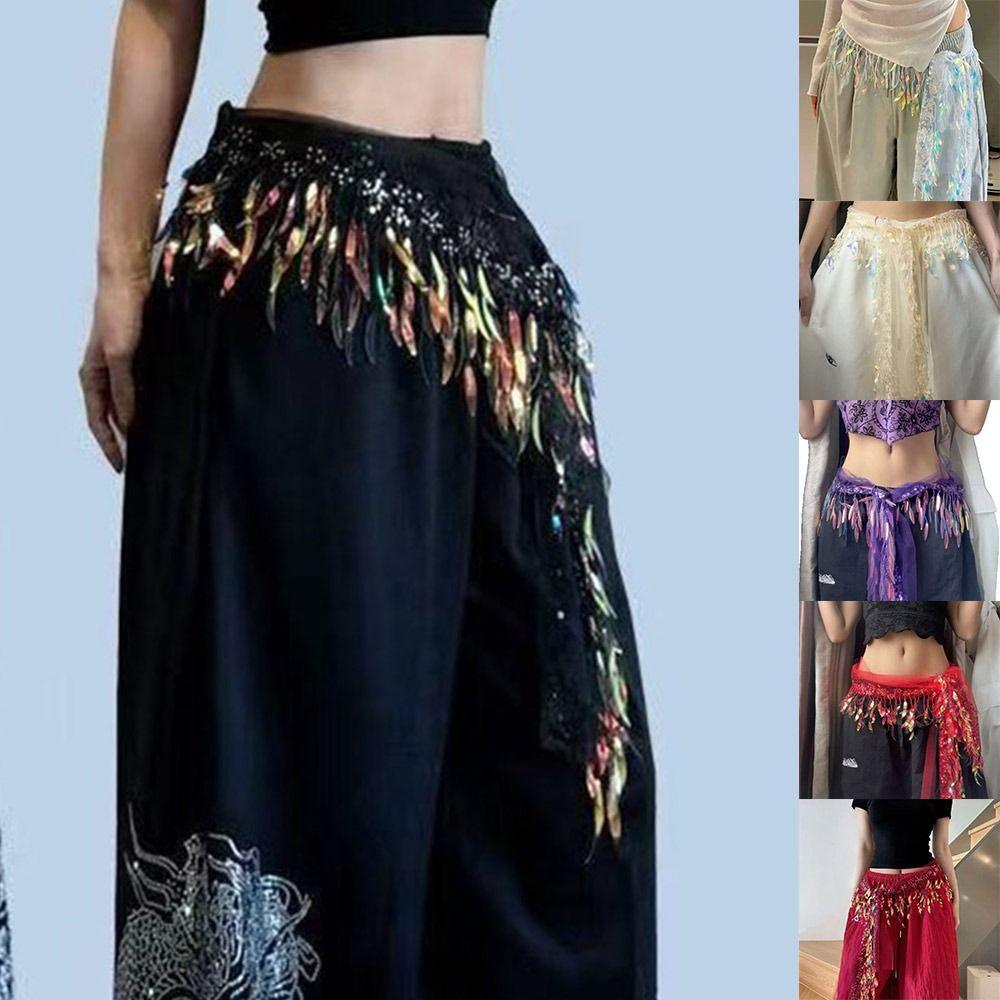 Adjustable Hip-hop Scarf Triangular Scarf Sequin Waistband Jazz Dance Scarf Dance Performance