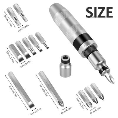 13Pcs Impact Screwdriver Set Shock Screw Driver Chisel Bits Multifunctional Screw Extractor Remover Repair Set Repair Tools