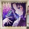 Girl Demon Slayer Giyuu Anime Window Curtain Print Curtains Living Room Bedroom Size Kids Gift Blackout Made Of Polyester Great Decor