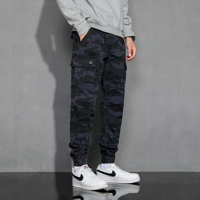 Neue Herren, amerikanischer Schurke, gutaussehend, vielseitig, Sport-Tote, Latzhose, Camouflage, locker, lässige Hose, elastisch