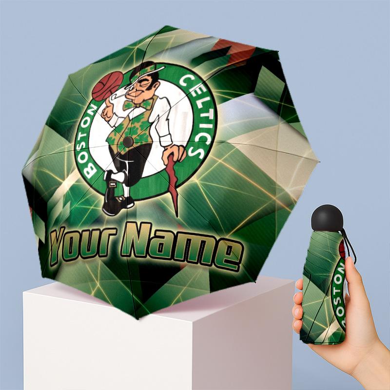 Celtic FC Manual Five Fold 8 Rib Umbrella Support Custom Text, Lightweight Travel Umbrella