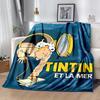 1pc Blanket The Adventures of Tintin2 Print Design, Lightweight Blanket for Sofa, Bed- Soft &Warm, Gift for All Seasons like Christmas, Halloween