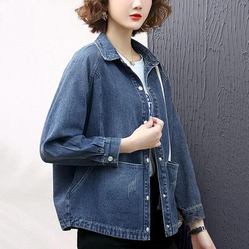 

Весна Осінь Тонкий Повсякденний Топ Жіночий Новий Вільний Лацкан Короткий Модний Піджак L синій