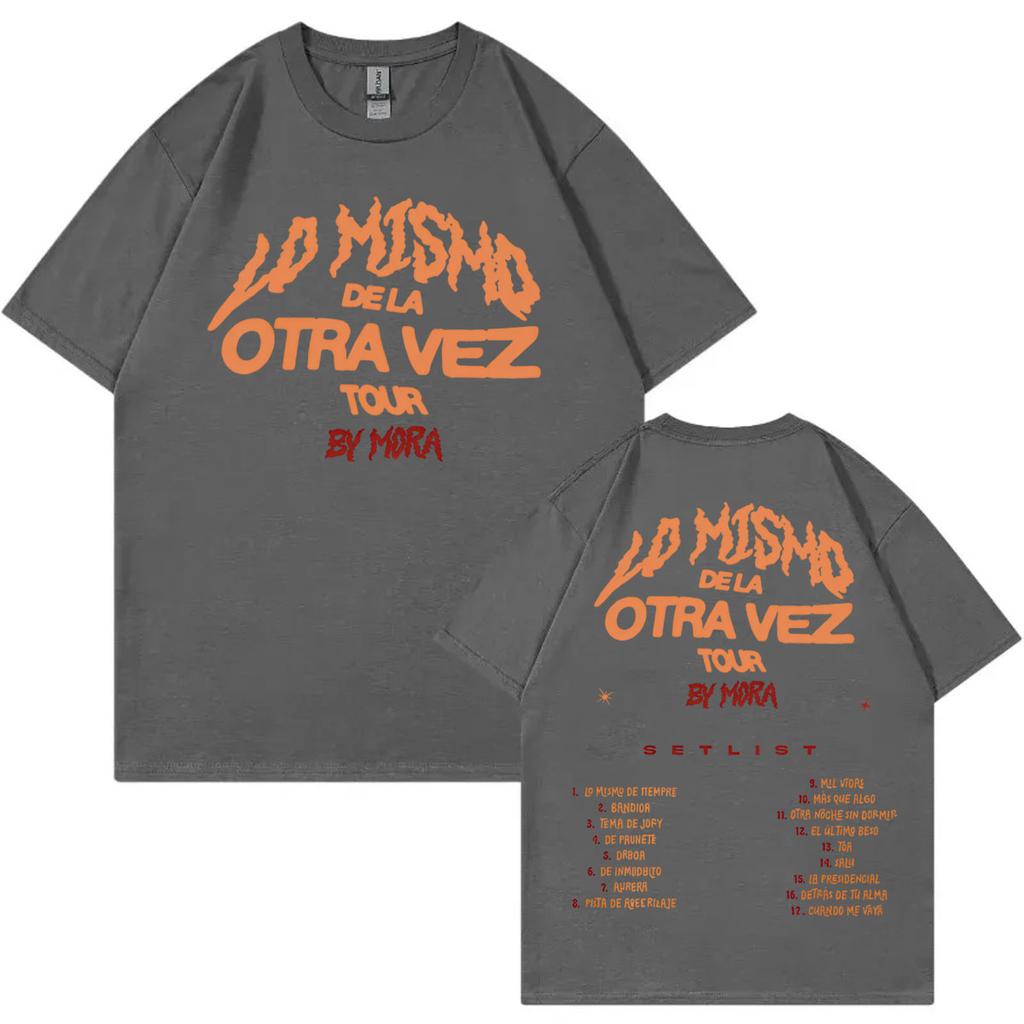 Singer Mora Lo Mismo De La Otra Vez Tour Print Tshirt Fashion Hip Hop Short Sleeve Tshirts Unisex Casual Loose T Shirts