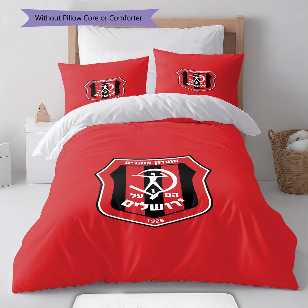 Hapoel Jerusalem Pattern Bedding Set Quilt Cover Pillowcase Home Decor Gift (1 * duvet cover + 2 * pillowcase, without core)