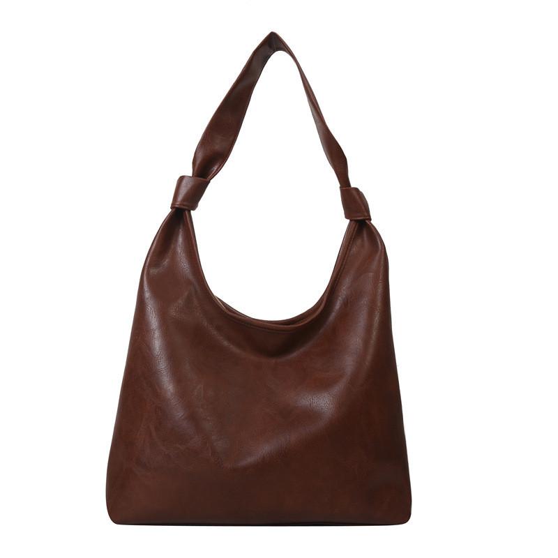 

Pu Large Capacity Tote Bag For Women With Zipper Closure And Inner Phone Pocket For Daily Use коричневий