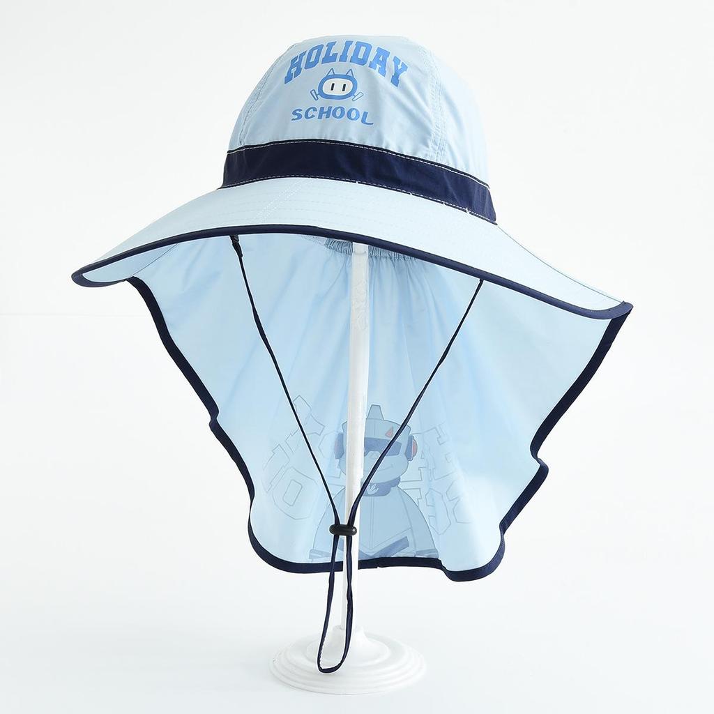 Children's Wide-Brim Sun Hat with Neck Protection, Windproof Outdoor Cap for Boys and Girls