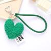Cute Heart Shape Plush Wristlet Keychain Bag Pendant for Women Valentines Day Gift Coin Purse Backpack Bag Charm Gift