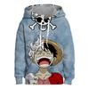 Sweat-shirt à capuche pour enfants, Cosplay Zoro, une pièce, mode, manches longues, imprimé Roronoa Zoro 3D, 4-14T