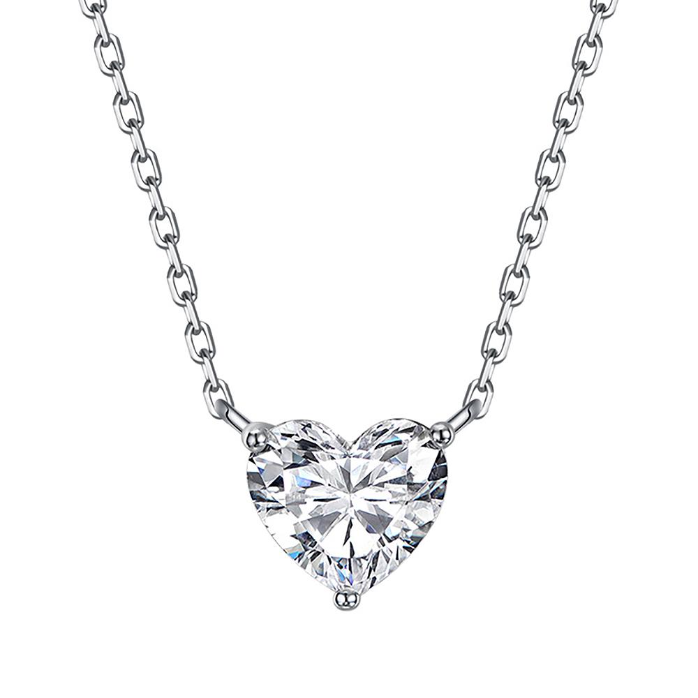 

Certified Carat Heart Cut Moissanite Pendant Necklaces for Woman Silver Plated 18k Gold Solitaire Lab Diamond Neckchain серебряный