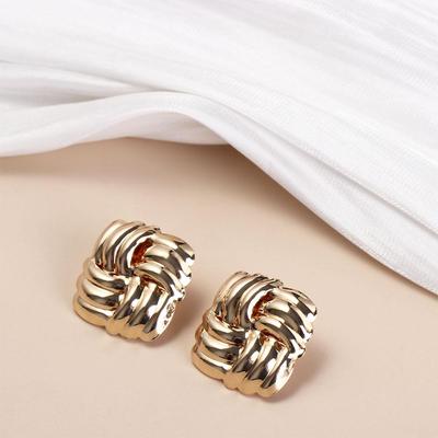 Vintage Ear Studs Zinc Zinc Alloy Twisted Earrings Delicate Wave Stud Earrings  Party